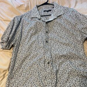 Synrgy Black and White Patterned Shirt